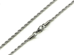 Stainless Steel Rope Chain Necklace with Lobster Clasp, 1 Pc, from $25 HKD - amakeit bead 天富