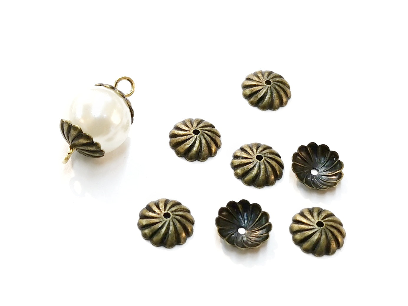 銅珠蓋, 10mm, 12mm珠用, 24個