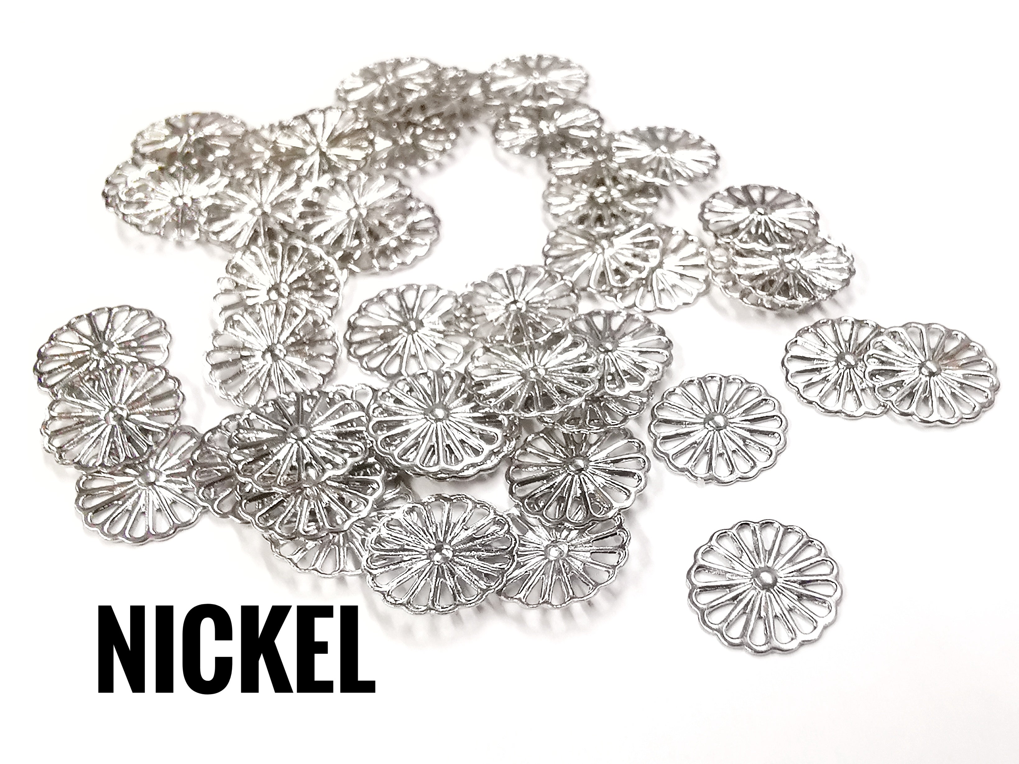 圓銅片, 10mm, 花形, 36個