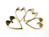 Brass charm, heart, 22x34mm, 4pcs | 心形銅圈, 22x34mm, 4個