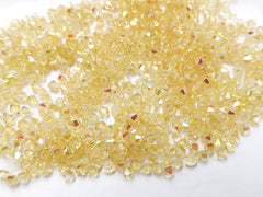 雙尖水晶玻璃, 4mm, 淺金AB, 144粒