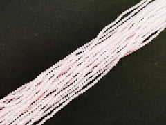 玻璃珠, 2x3mm, 切面扁珠, 果凍粉紅 (#48)