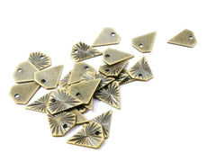 銅片, 鑽石形, 8x10mm, 邊孔, 20個