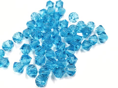 Bicone Glass Bead, 8mm, sky blue, 36pcs | 雙尖水晶玻璃, 8mm, 寶藍, 36粒