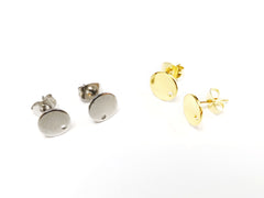 不鏽鋼耳針, 8mm, 有孔, 2對