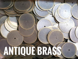 Brass sequins, 18mm, centre hole, 24 pcs | 圓銅片, 18mm, 中孔, 24個