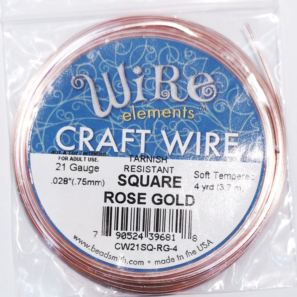 Craft Wire, Square, Beadsmith, 21 Gauge | 方形銅線, Beadsmith, 21 Gauge