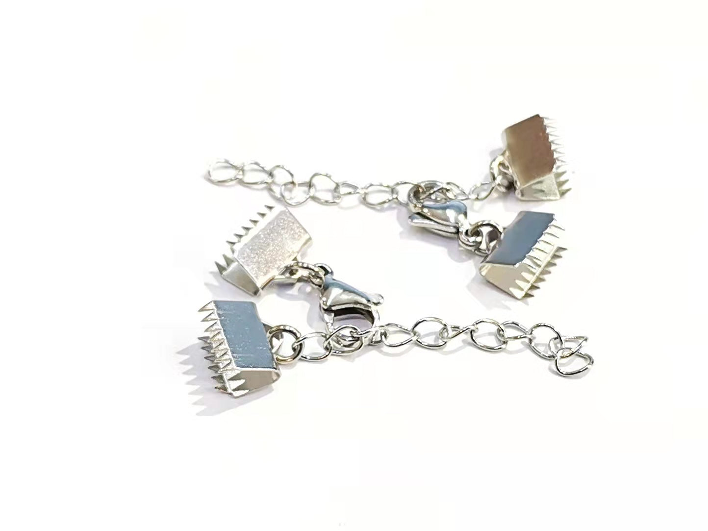 Clasp Set, ribbon clamp, 6/8/10mm, 2 Sets| 繩尾扣, 不鏽鋼, 6/8/10mm, 2套