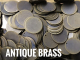 Brass Charm, 18mm, stamping tag, 20 pcs | 圓銅片, 18mm, 邊孔, 20個