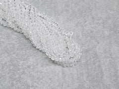 5x6mm faceted rondelle glass beads, Clear (#01) - amakeit bead 天富