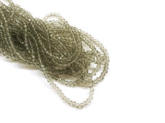 3x3.5mm faceted rondelle glass beads, Transparent Gray (#11) - amakeit bead 天富