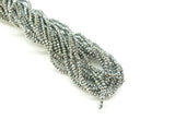 玻璃珠, 2x3mm, 切面扁珠, 金屬銀色 (#31)