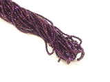 Glass beads, 2x3mm faceted rondelle, Metallic Purple (#36) | 玻璃珠, 2x3mm, 切面扁珠, 金屬紫色 (#36)
