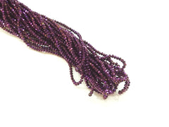 2x3mm faceted rondelle glass beads, Metallic Purple (#36) - amakeit bead 天富
