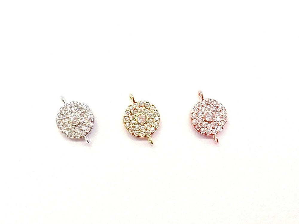 Cubic Zirconia Link, 10mm Round, Price Per Piece - amakeit bead 天富
