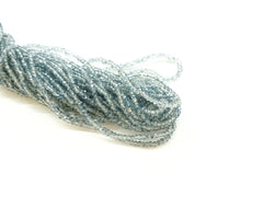 2x3mm faceted rondelle glass beads, Clear with Metallic blue color plated (#79) - amakeit bead 天富