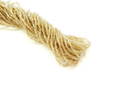 2x3mm faceted rondelle glass beads, Opal & Gold (#89) - amakeit bead 天富