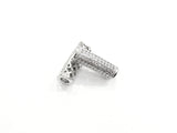 Bugle Findings, 7x20mm Silver color tube, Cubic Zirconia, Price Per Piece - amakeit bead 天富