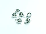 Stainless Steel Bead with loop, 8x11mm, 5.5mm hole, 6 Pieces Per Pack - amakeit bead 天富