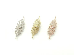 Cubic Zirconia Link, 14x43mm celtic pattern, Price Per Piece - amakeit bead 天富