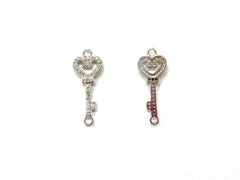 Cubic Zirconia Link, 11x28mm Key, Price Per Piece - amakeit bead 天富