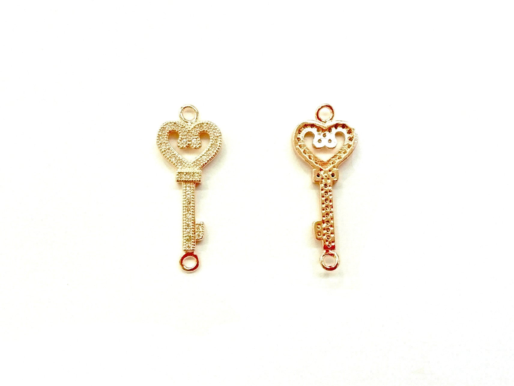 Cubic Zirconia Link, 11x28mm Key, Price Per Piece - amakeit bead 天富