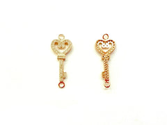 Cubic Zirconia Link, 11x28mm Key, Price Per Piece - amakeit bead 天富