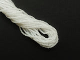 2x3mm faceted rondelle glass beads, Translucent white, Lustre (#117) - amakeit bead 天富