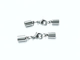Cord End Stainless Steel Cap Clasp Set, 5.0mm cord, 2 Sets - amakeit bead 天富