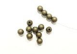 Brass Bead, 5mm Round, 24 Pieces Per Pack - amakeit bead 天富