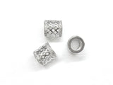 Cubic Zirconia Brass Beads, 8x8mm, tube, 1 Pc | 方晶鋯石銅珠, 8x8mm, 管珠, 1個