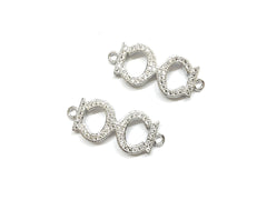 Cubic Zirconia Link, 10x24mm Symbol, Price Per Piece - amakeit bead 天富