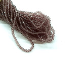 玻璃珠, 3x3.5mm, 切面扁珠, 透明深紫 (#12)