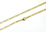 Stainless Steel Curb Chain Necklace with Lobster Clasp, Big&Small Loop, Price Per Piece - amakeit bead 天富