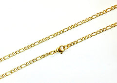 Stainless Steel Curb Chain Necklace with Lobster Clasp, Big&Small Loop, Price Per Piece - amakeit bead 天富