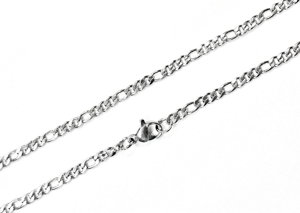 Stainless Steel Curb Chain Necklace with Lobster Clasp, Big&Small Loop, Price Per Piece - amakeit bead 天富