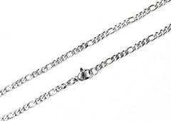 Stainless Steel Curb Chain Necklace with Lobster Clasp, Big&Small Loop, Price Per Piece - amakeit bead 天富