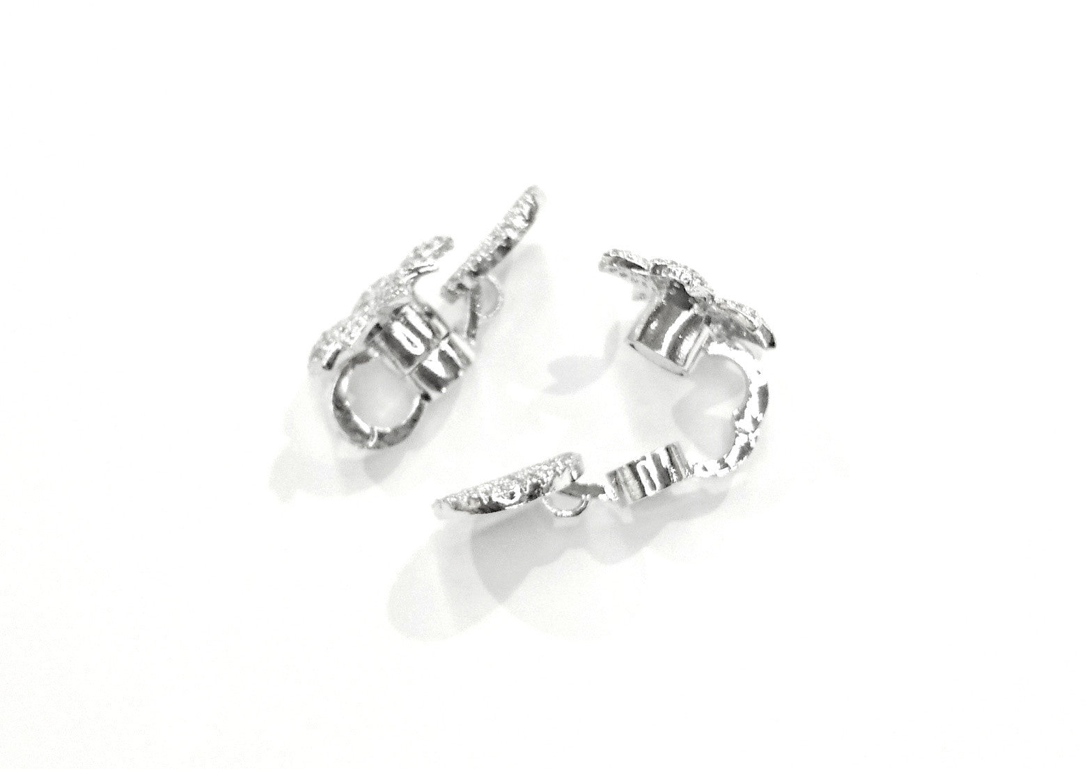 Rhinestone Magnetic Clasp, 17x27mm, Flower Petal, Pearl Clasp, Price Per Piece - amakeit bead 天富