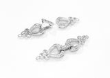 Snap Clasp, 10x41mm, Clear Cubic Zirconia, Price Per Piece - amakeit bead 天富