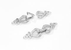 Snap Clasp, 10x41mm, Clear Cubic Zirconia, Price Per Piece - amakeit bead 天富