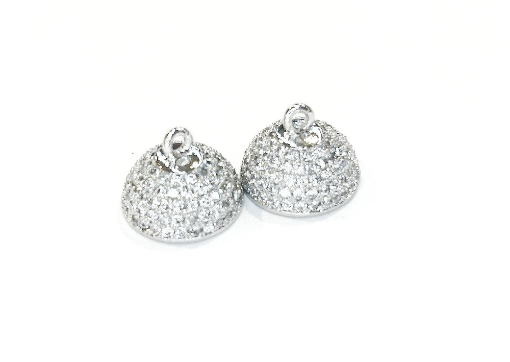Rhinestone Magnetic Clasp, 12mm Ball, Clear Cubic Zirconia, Price Per Piece - amakeit bead 天富