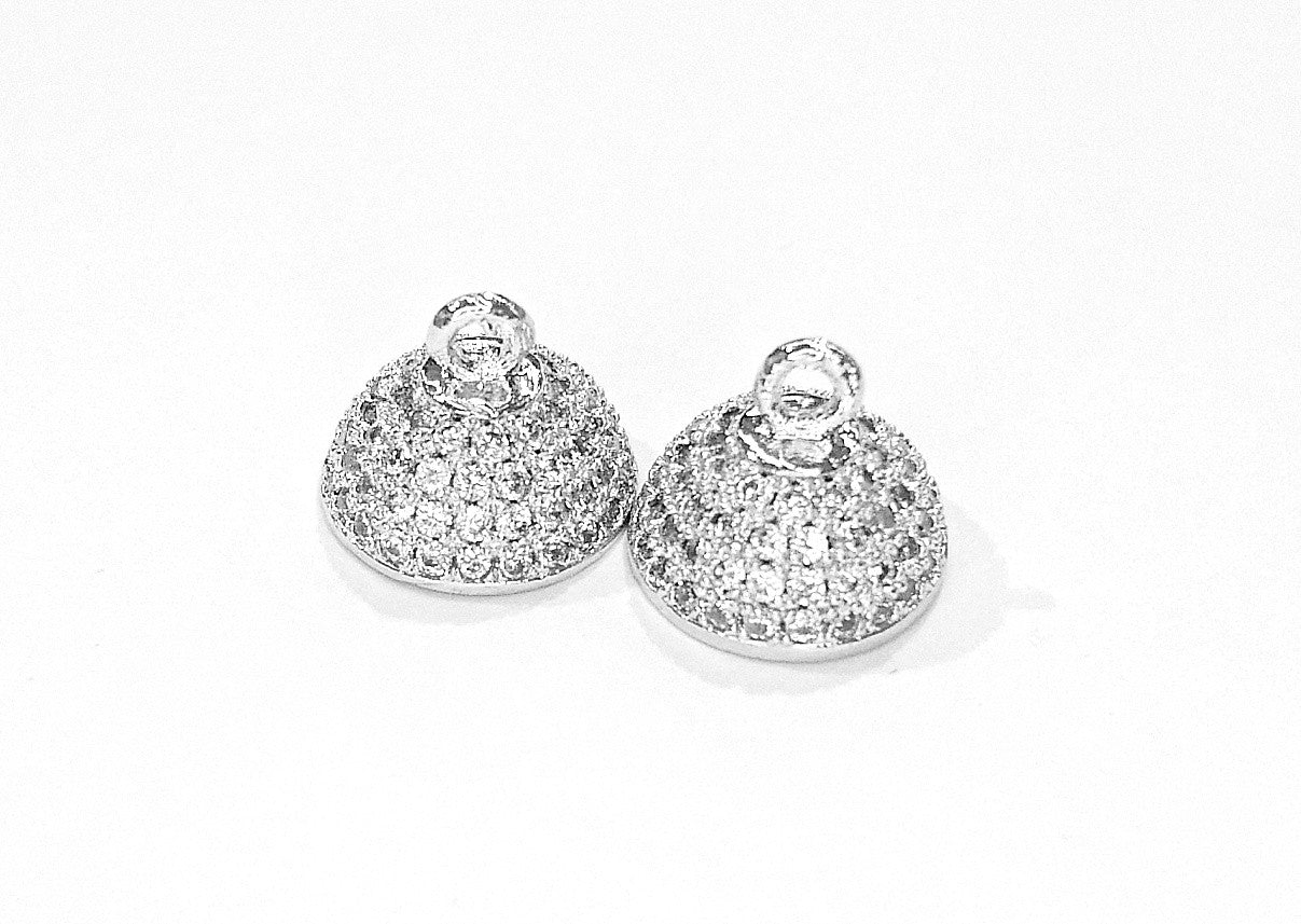 Rhinestone Magnetic Clasp, 10mm Ball, Clear Cubic Zirconia, Price Per Piece - amakeit bead 天富