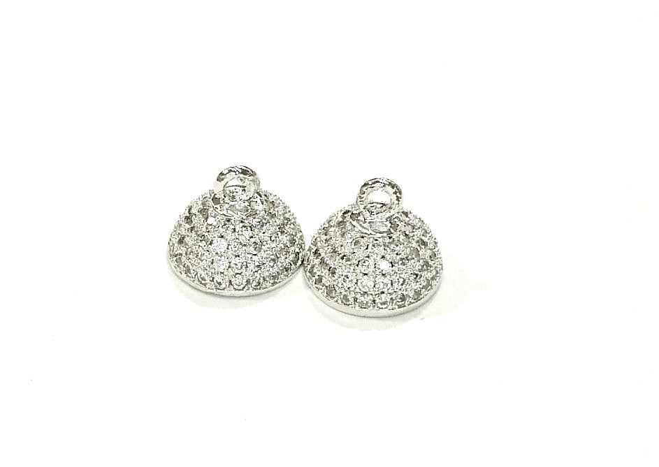 Rhinestone Magnetic Clasp, 8mm Ball, Clear Cubic Zirconia, Price Per Piece - amakeit bead 天富