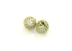 Cubic Zirconia Bead, 10mm Ball, Clear Cubic Zirconia, Price Per Piece - amakeit bead 天富