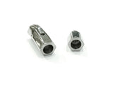 Bayonet Clasp, Stainless Steel, 9x31mm, Hexagon Tube, 5mm Hole, Price Per Piece - amakeit bead 天富