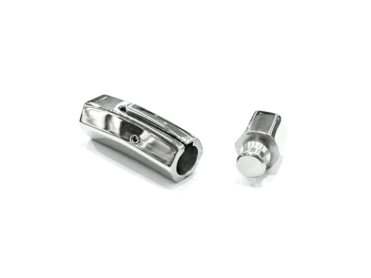 Bayonet Clasp, Stainless Steel, 9x31mm, Hexagon Tube, 6mm hole, Price Per Piece - amakeit bead 天富