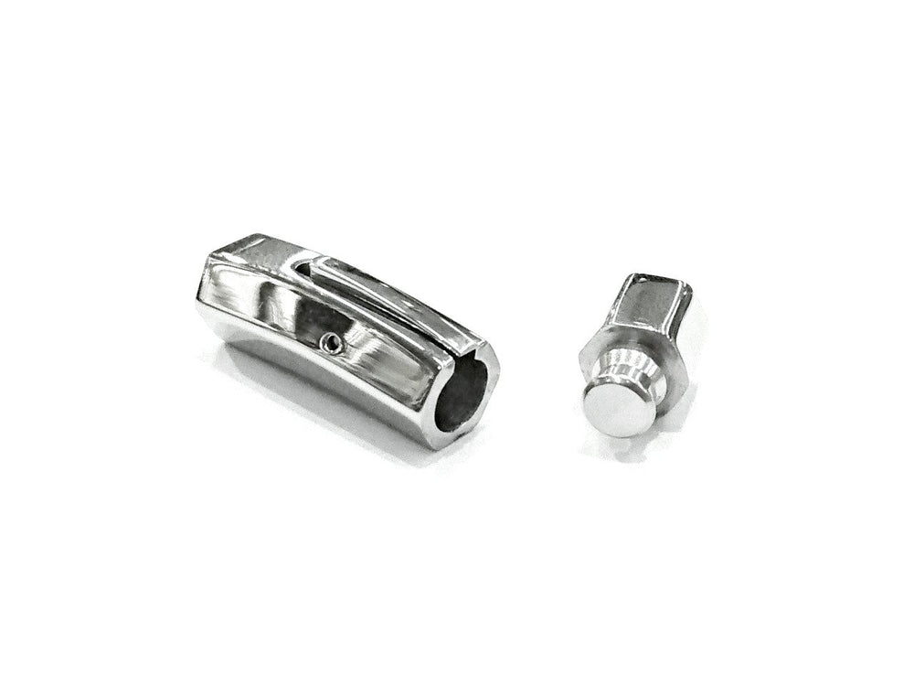 Bayonet Clasp, Stainless Steel, 9x31mm, Hexagon Tube, 6mm hole, Price Per Piece - amakeit bead 天富