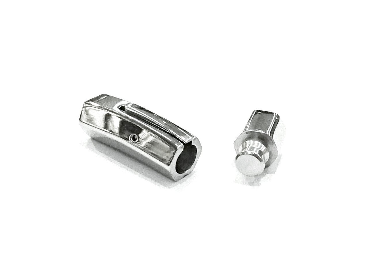 Bayonet Clasp, Stainless Steel, 9x31mm, Hexagon Tube, 6mm hole, Price Per Piece - amakeit bead 天富