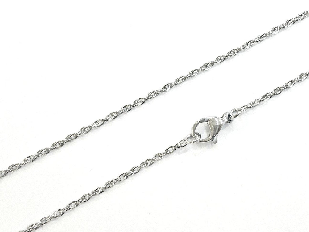 Stainless Steel Chain Necklace with Lobster Hook, 1.8mm Twisted Cable, Price Per Piece - amakeit bead 天富