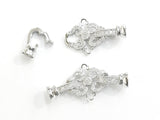 Snap Clasp, 16x37mm, Celtic Pattern, Clear Cubic Zirconia, Price Per Piece - amakeit bead 天富